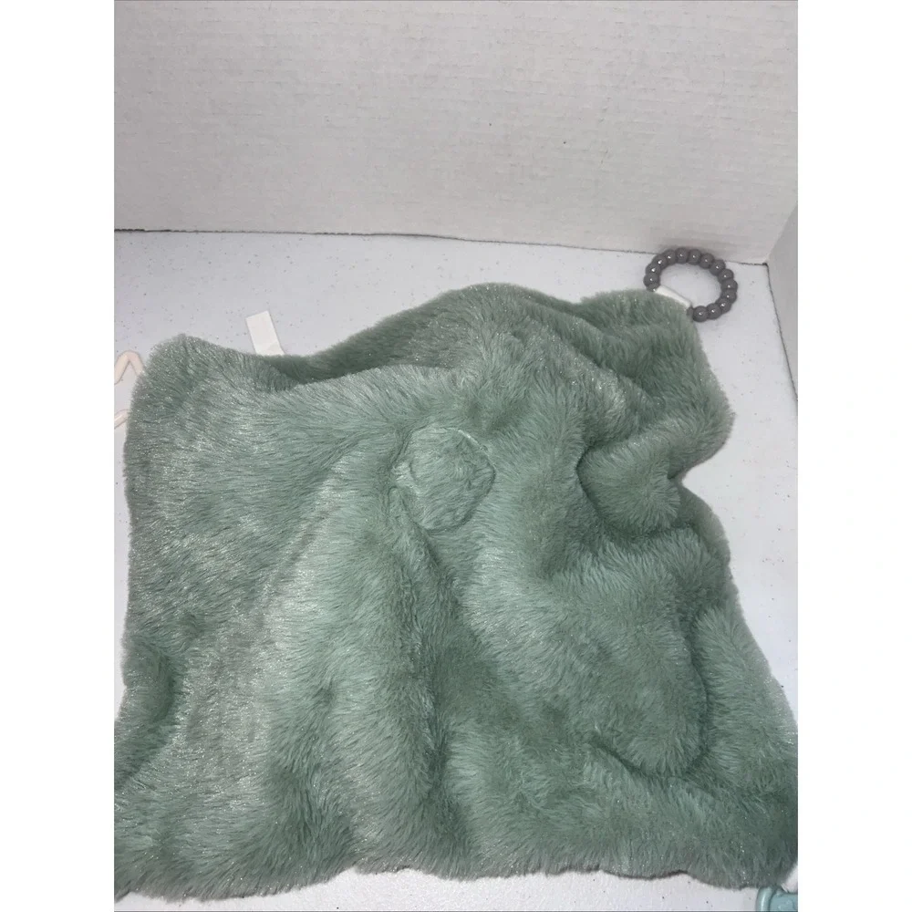 Dream Gro Activity Blankie Elephant Lovey Baby Security Blanket Gray And Green